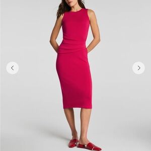 SPANX, AirEssentials®, Draped Tank Midi Dress, Fuchsia, Medium